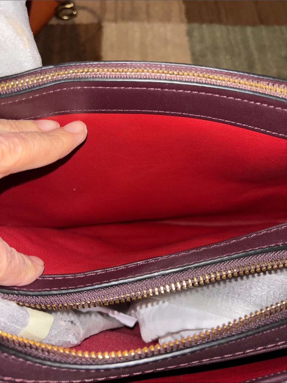 Coach Pebbled Leather Satchel in Wine